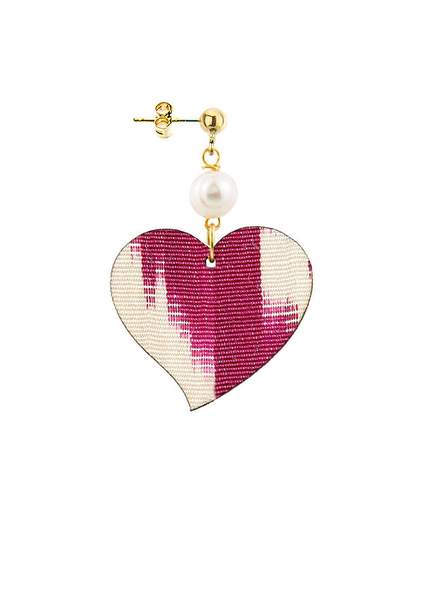 Orecchino Cuore Grande Perla - Lebole Maison