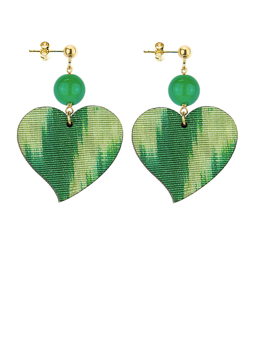 Orecchini Cuore Grande Verde - Lebole Maison