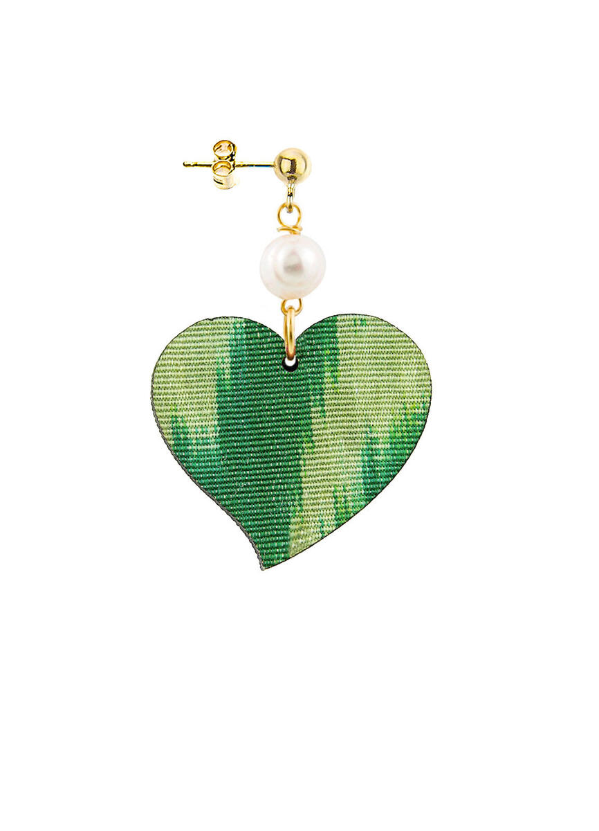 Large Pearl Heart Earring - Lebole Maison