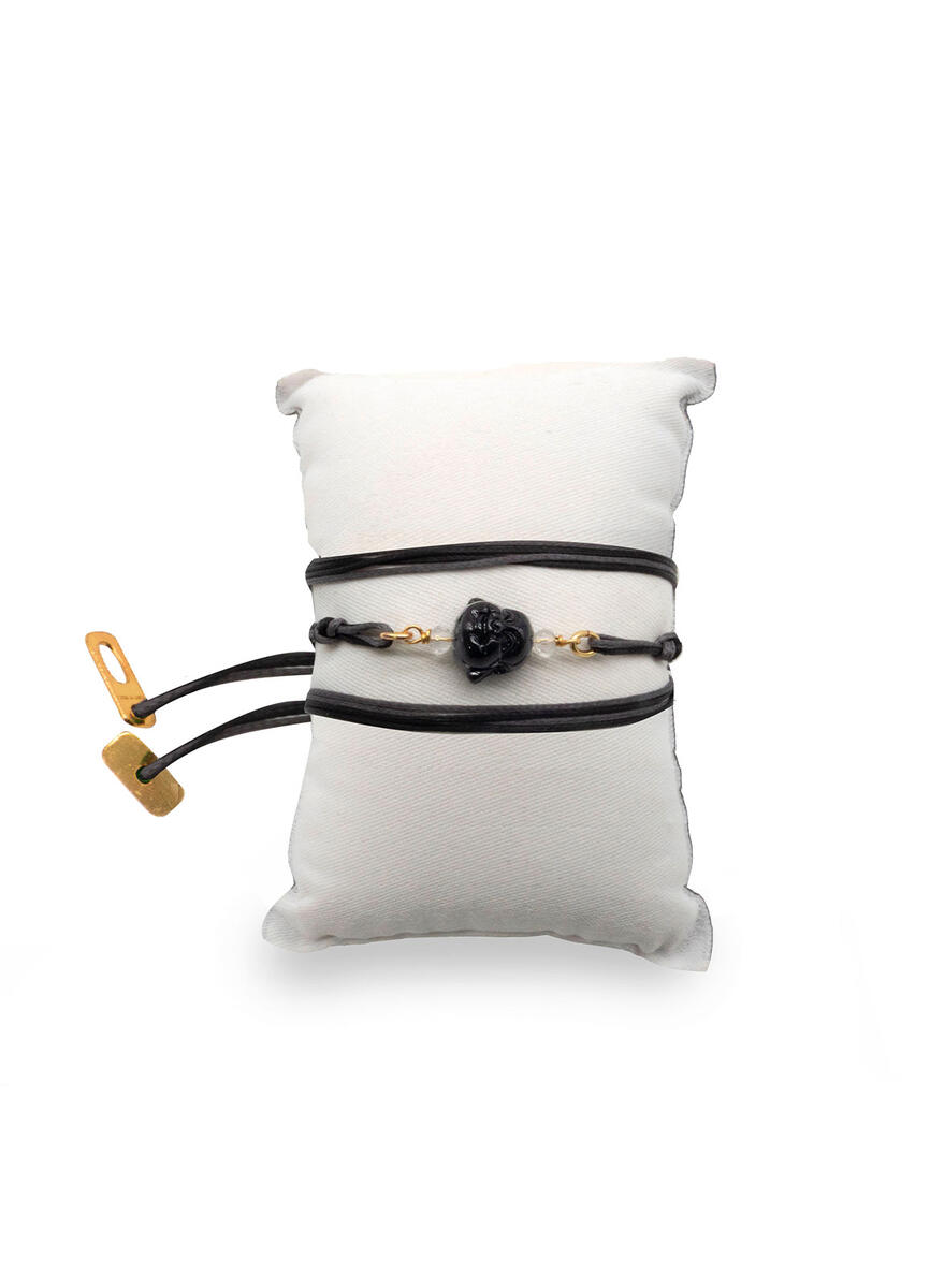 Bracciale Buddha Nero Grigio E Nero - Lebole Maison