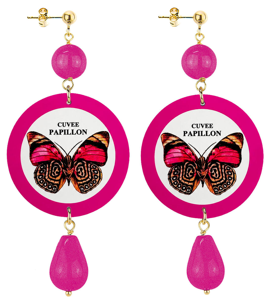 Orecchini Farfalla Cuvee Classico Fucsia - Lebole Maison