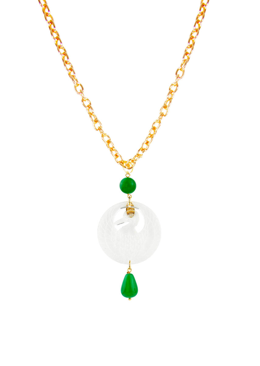 Collana Kamon Gru Plexi Trasparente Verde - Lebole Maison