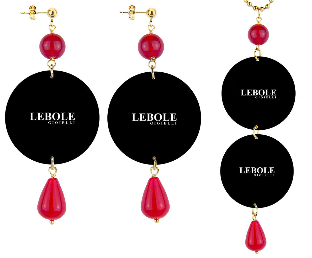Parure Orecchini E Collana Elefante Gioiello Classico Rubino - Lebole Maison