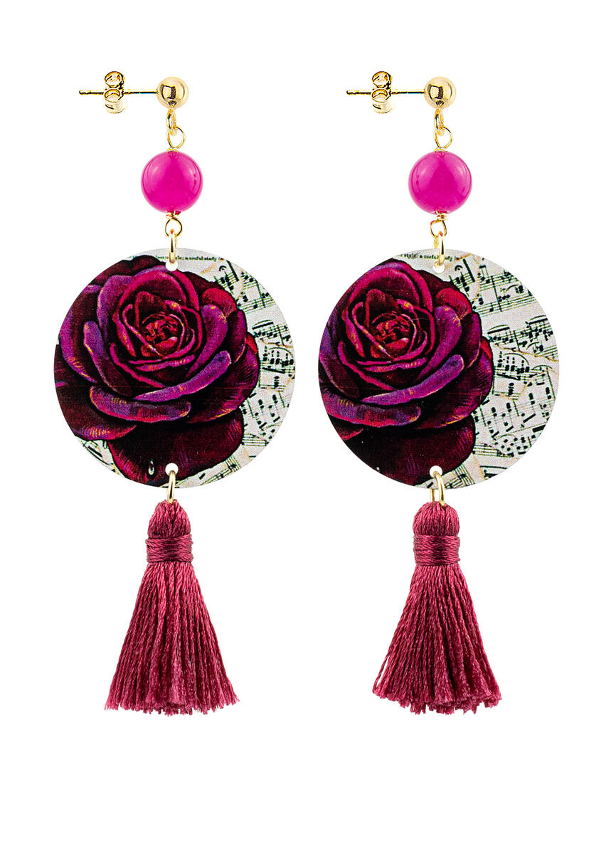 Orecchini Circle Piccolo Rosa Nappa Fucsia - Lebole Maison