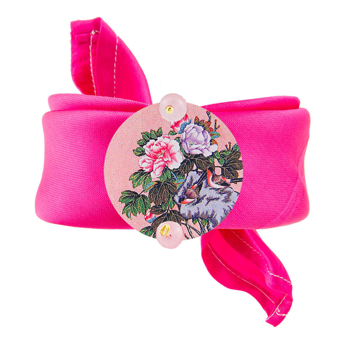 Classic Pink Fuchsia Flower Branch Bracelet - Lebole Maison