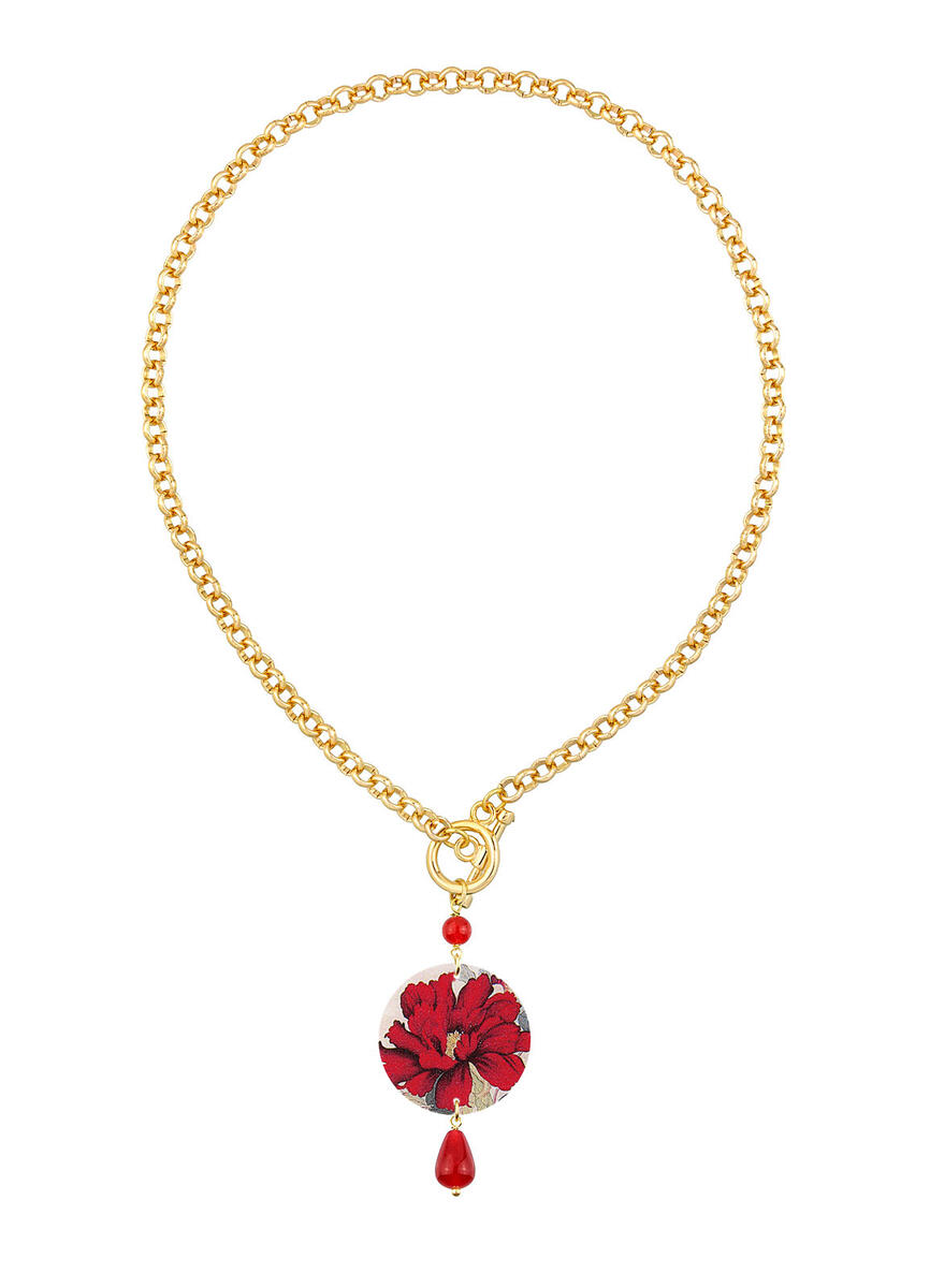 Collana Fiore Rosso Piccolo Rubino - Lebole Maison