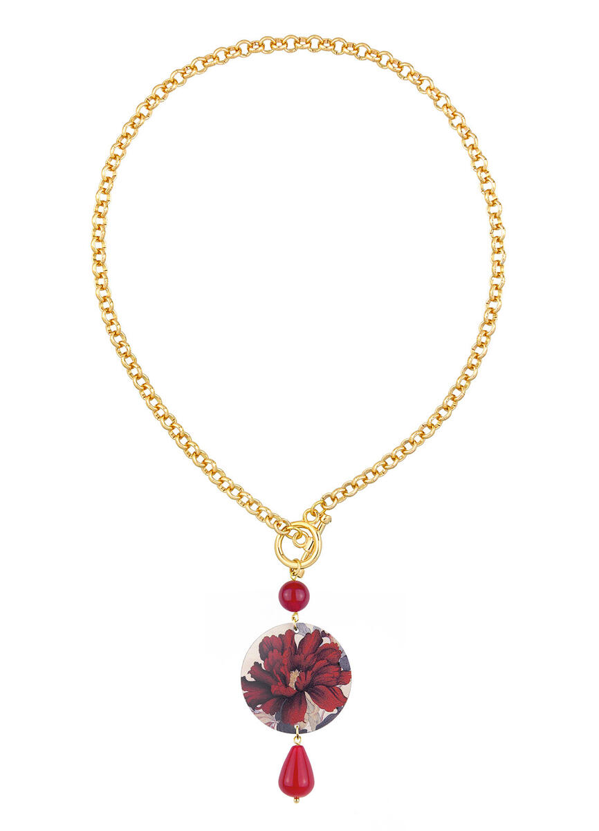Collana Fiore Rosso Classico Rubino - Lebole Maison
