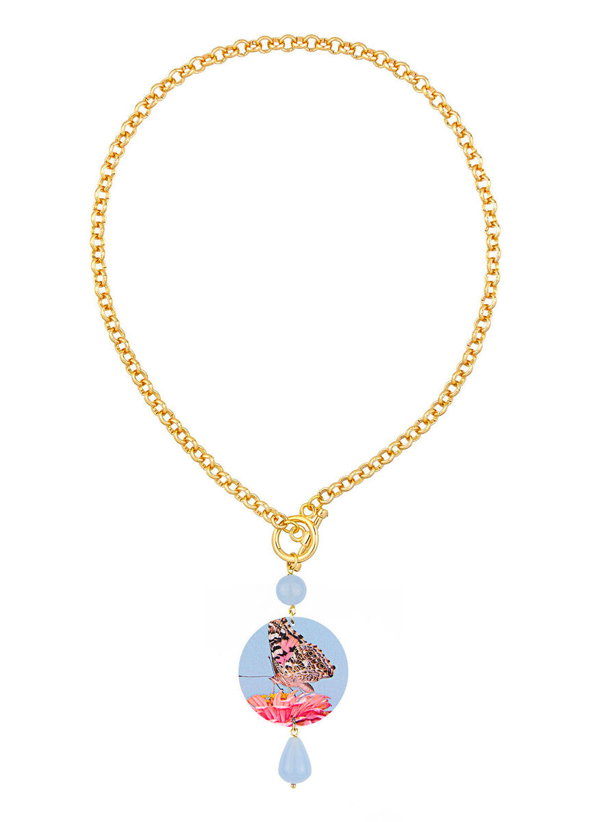 Collana Farfalla Classico Celeste - Lebole Maison