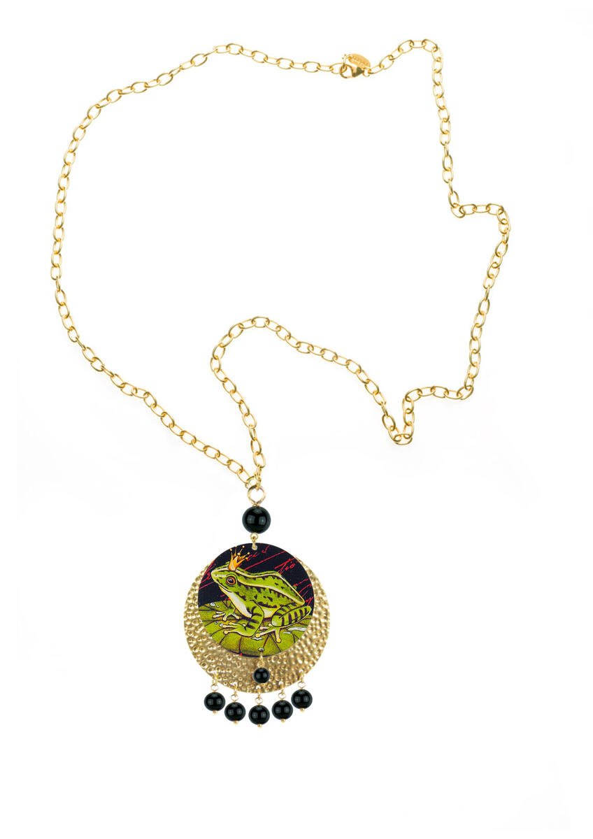 Black Frog Necklace - Lebole Maison