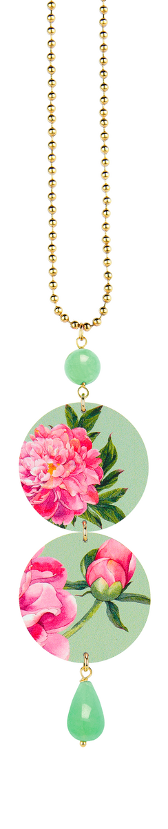 Collana Fiore Rosa Verde Giada - Lebole Maison