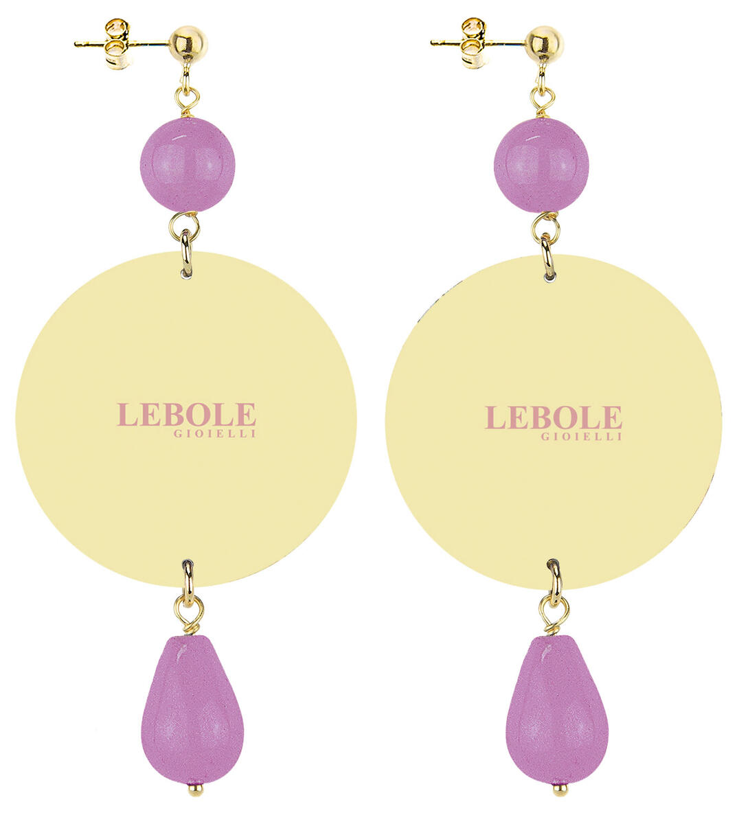 Orecchini Tessuto Fiori Classico Viola Chiaro - Lebole Maison