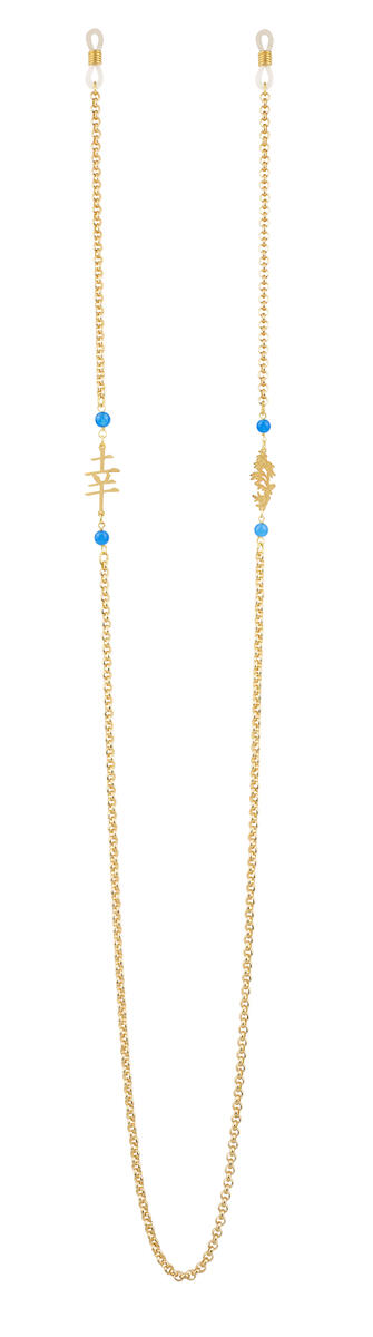 Catena Per Occhiali Fortuna Ottone Azzurro - Lebole Maison