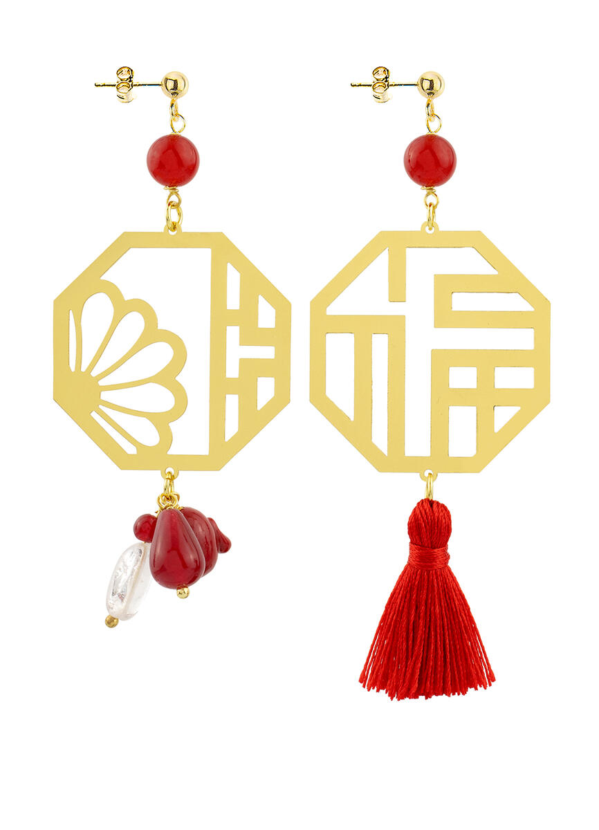 Orecchini Lu Oro Grande Rubino - Lebole Maison