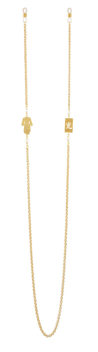 Catena Per Occhiali Kimono Ottone Perla - Lebole Maison