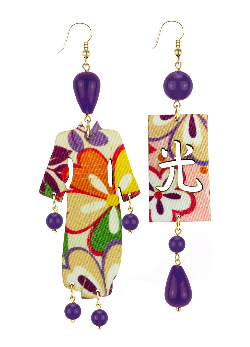 Orecchini Kimono Grande Viola - Lebole Maison