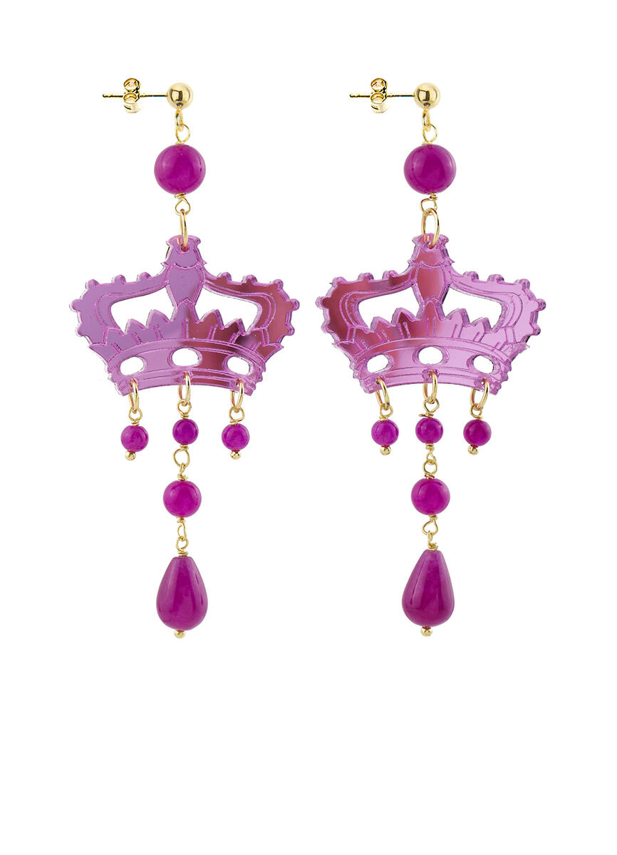 Orecchini Kaguya Corona Plexi Fucsia - Lebole Maison