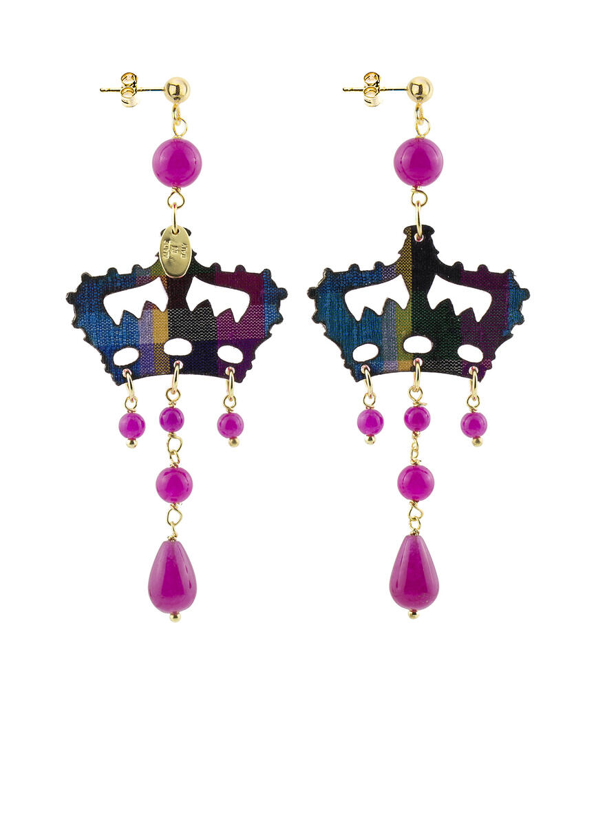 Orecchini Kaguya Corona Plexi Fucsia - Lebole Maison