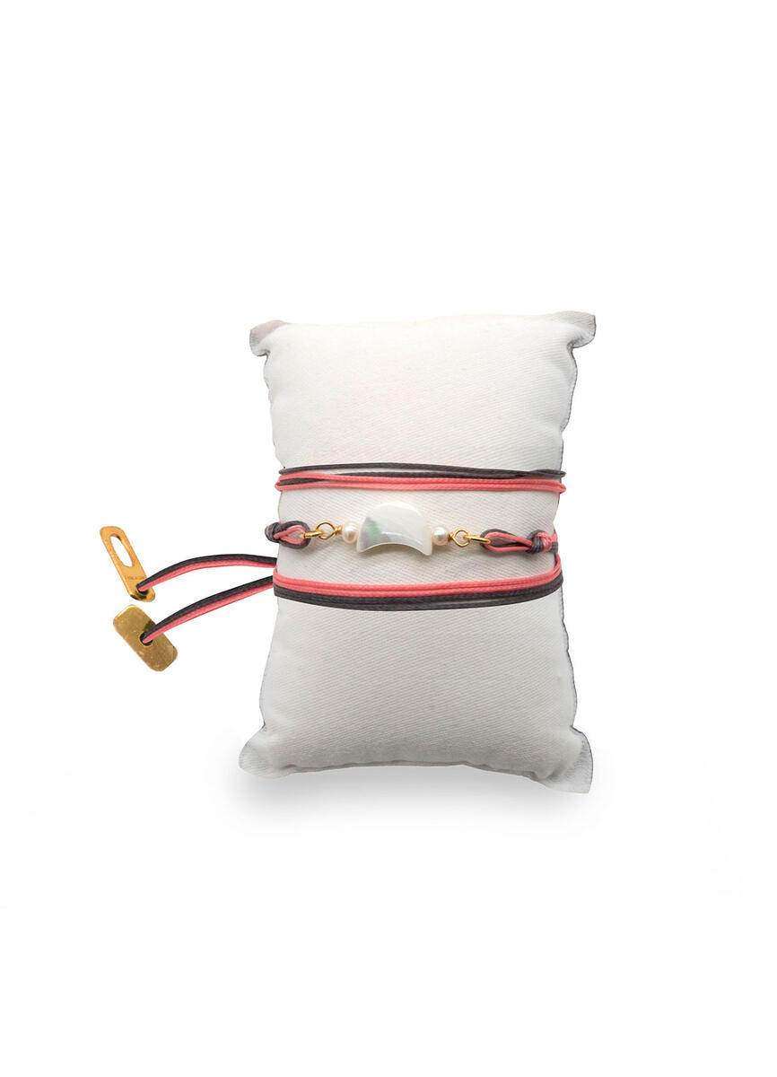 Bracciale Luna Grigio E Rosa - Lebole Maison