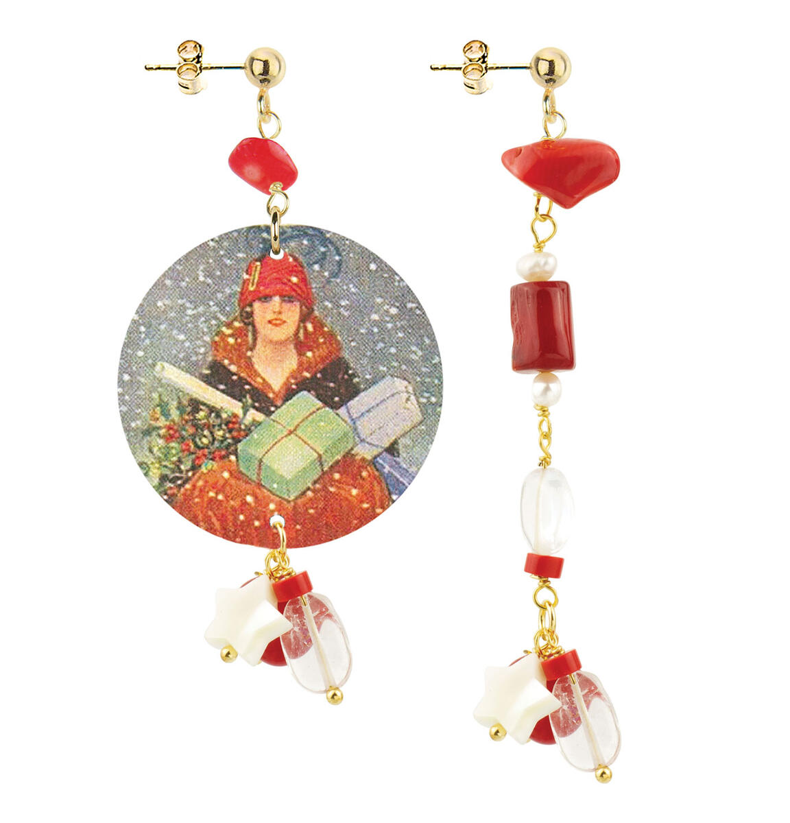 Orecchini Circle Piccolo Dama D'inverno Rubino - Lebole Maison