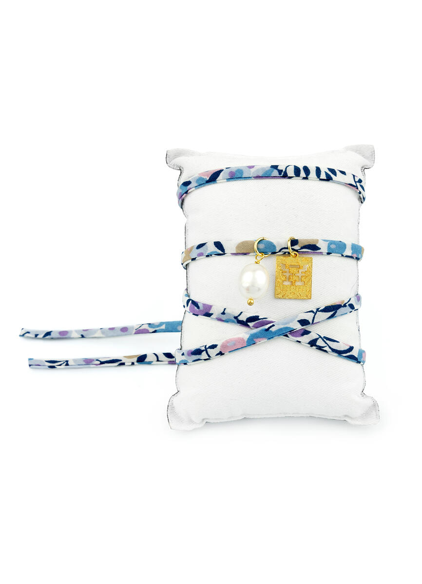 Bracciale/collana Tessuto Fiori Torii Perla - Lebole Maison