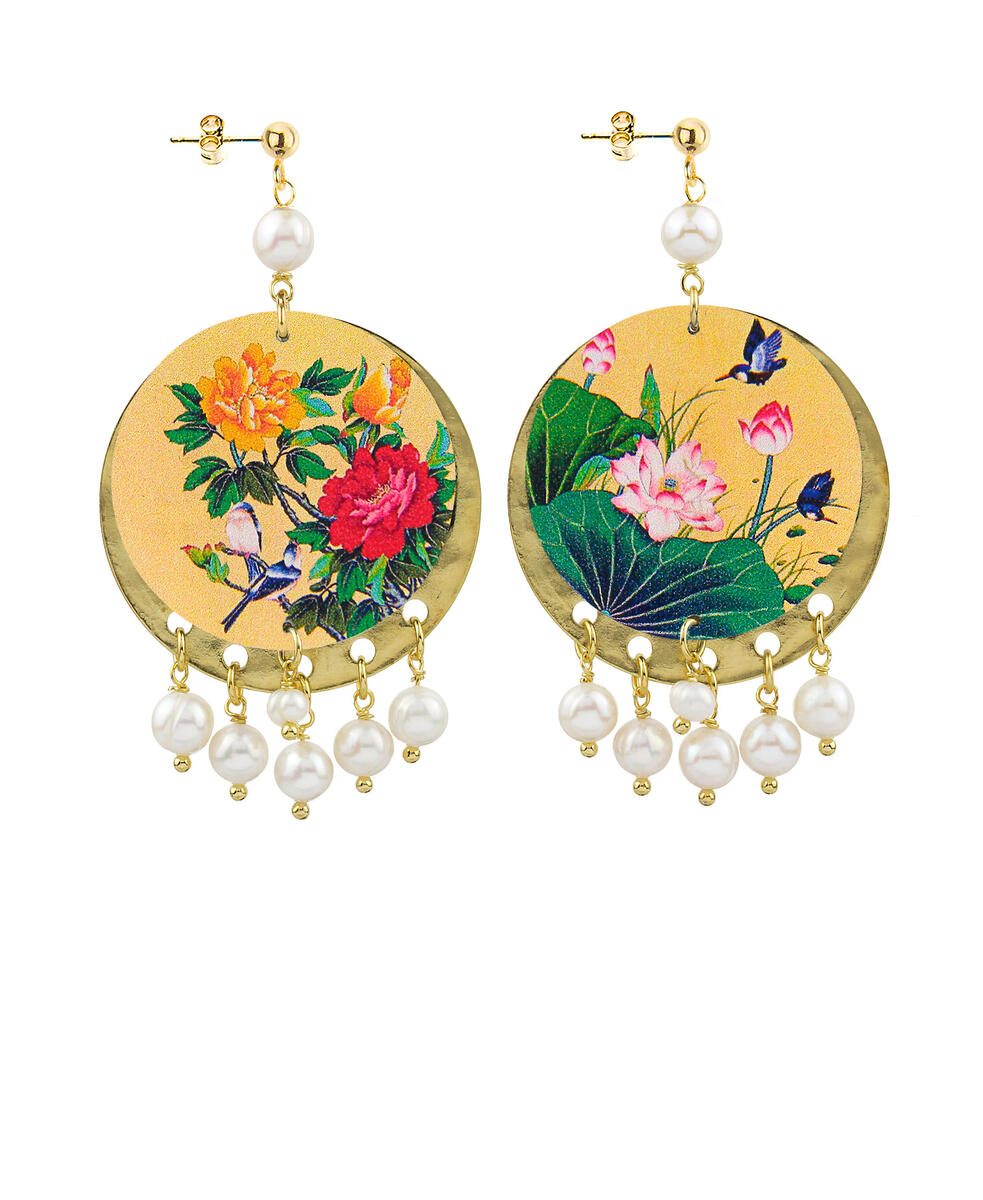 Classic Pearl Flower Branch Earrings - Lebole Maison