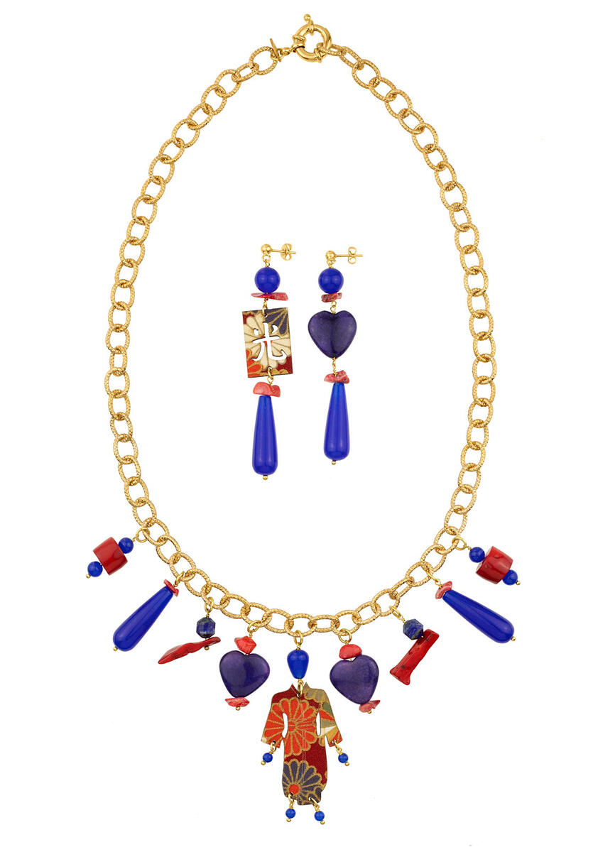 Parure Girocollo Kimono Solo Io Blu - Lebole Maison