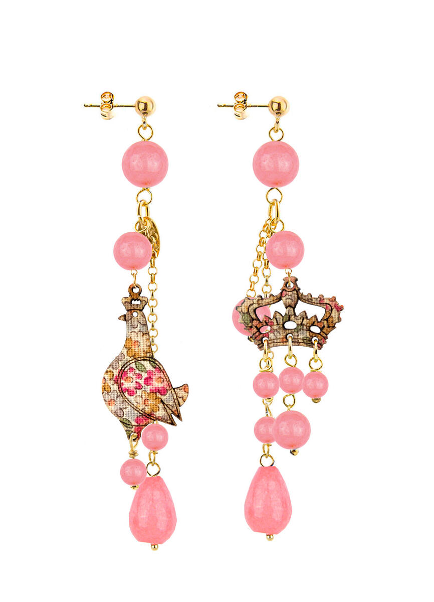 Orecchini Regalina Ciuffo Corto Rosa Sfumato - Lebole Maison