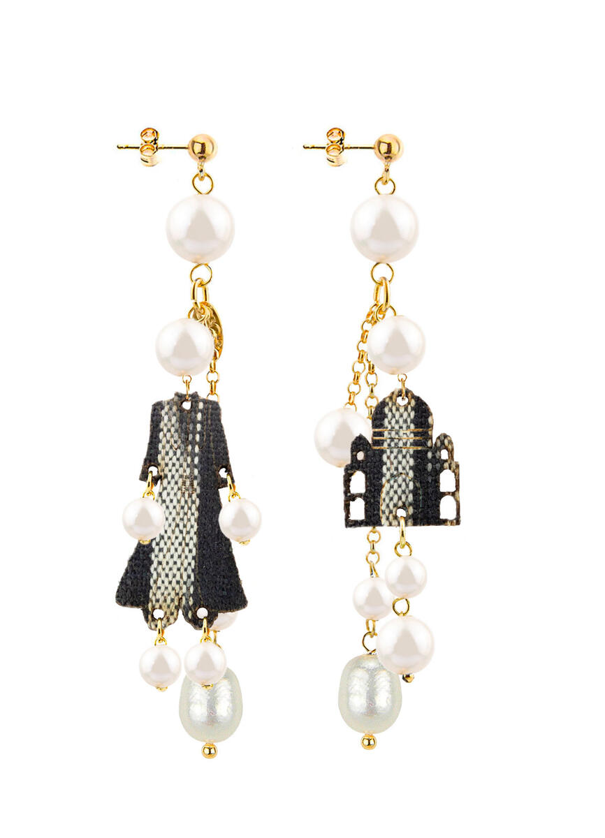 Architecture Earrings Short Tuft Pearl - Lebole Maison