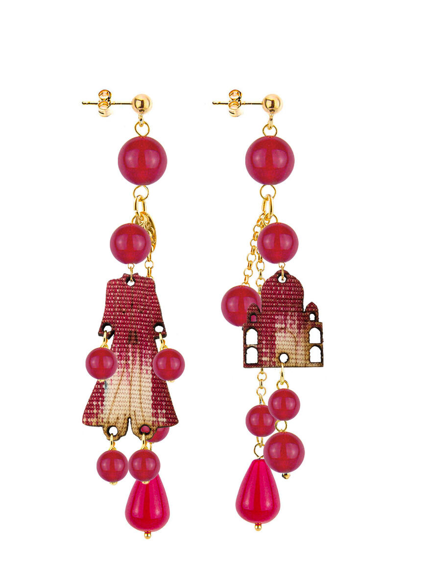 Ruby Short Tuft Architecture Earrings - Lebole Maison