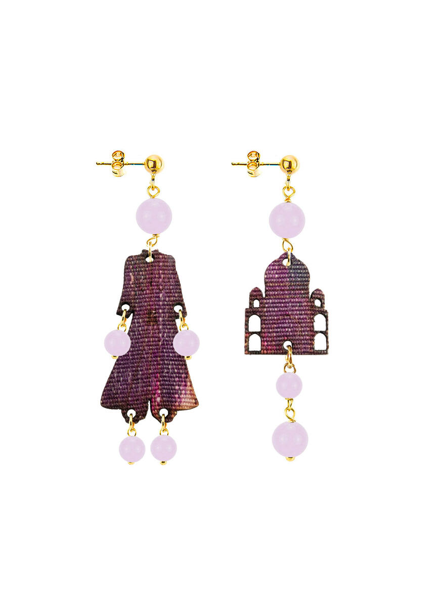 Mini Architecture Earrings In Powder Pink - Lebole Maison