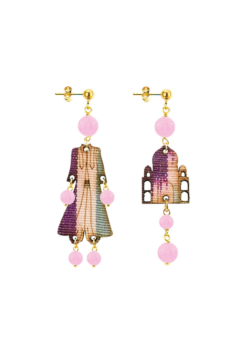 Orecchini Architettura Mini Rosa Fluo - Lebole Maison