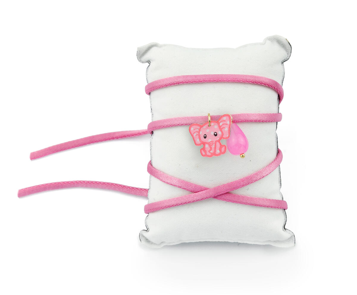 Bracciale Tessuto Shape Elefante Rosa - Lebole Maison