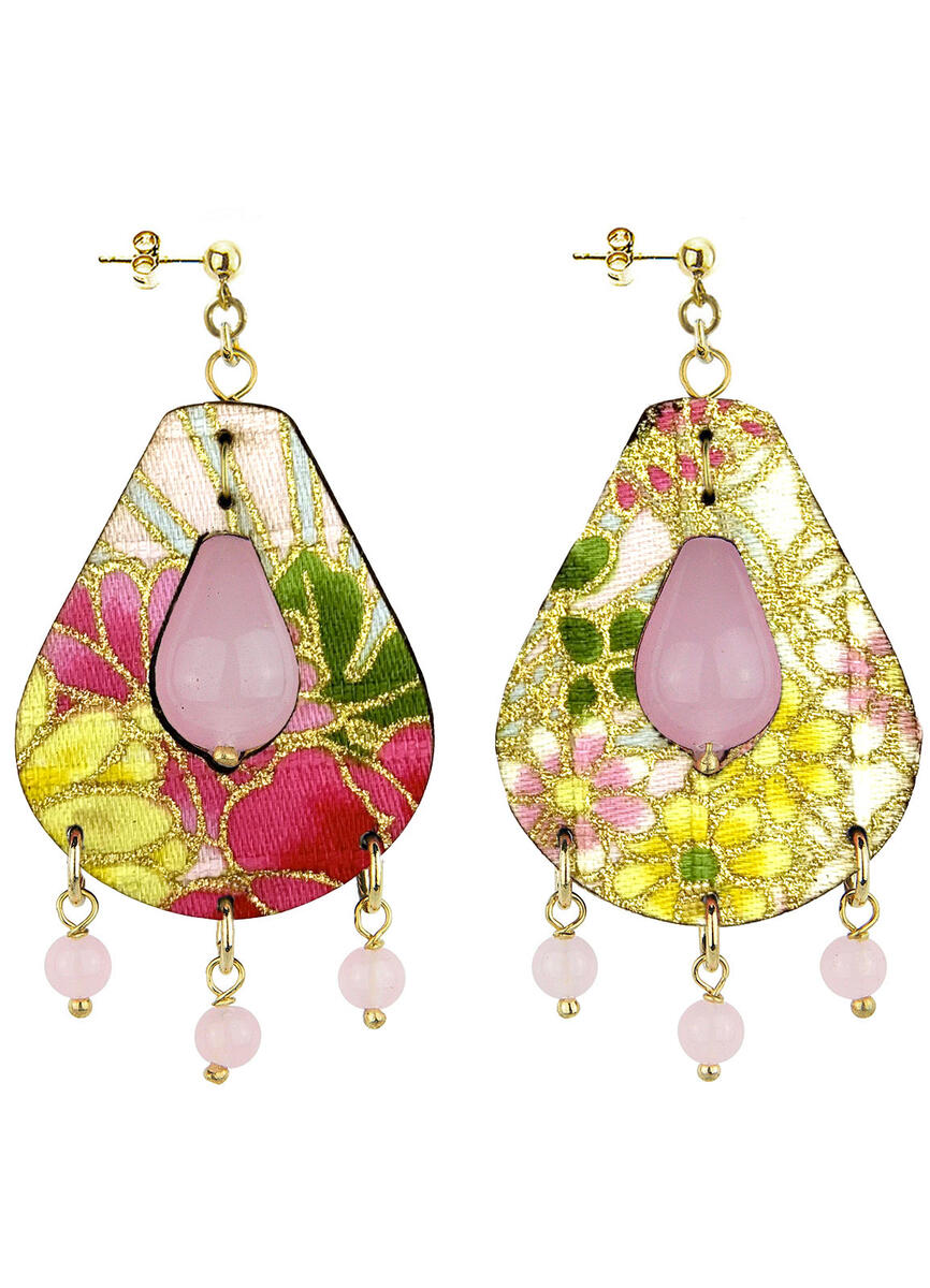 Orecchini Tan Mono Goccia Piccolo Rosa - Lebole Maison