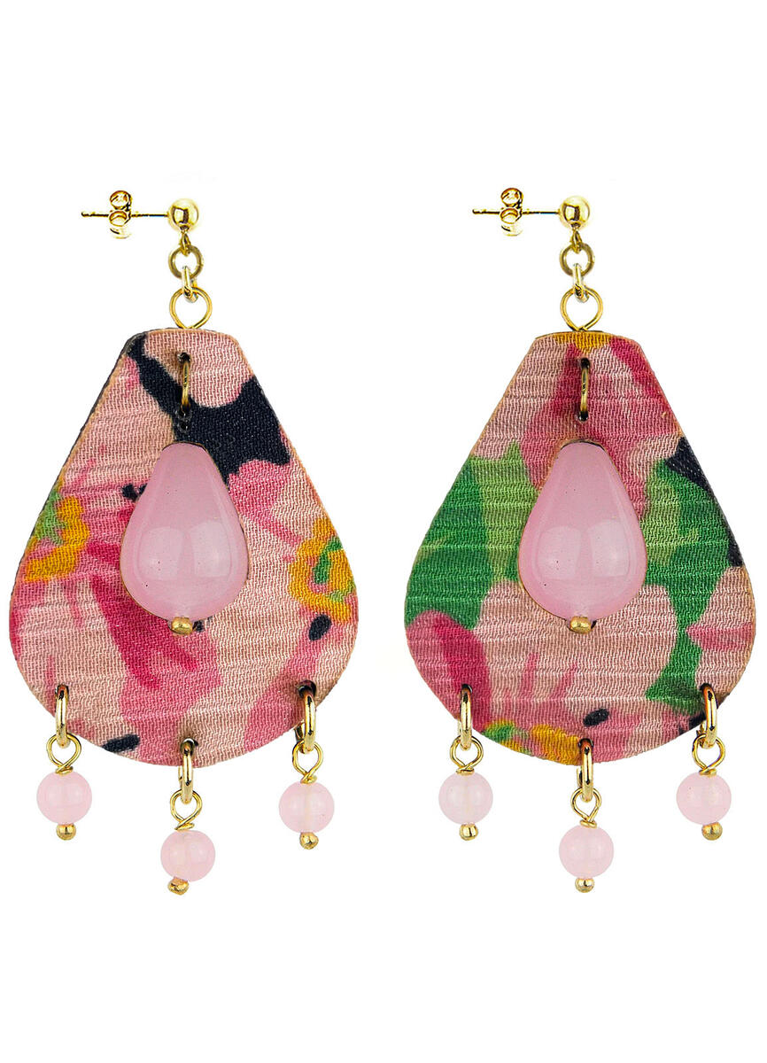 Orecchini Tan Mono Goccia Piccolo Rosa - Lebole Maison