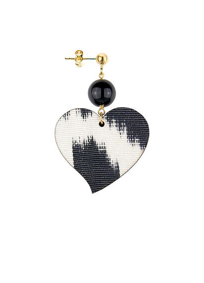 Large Black Heart Earring - Lebole Maison