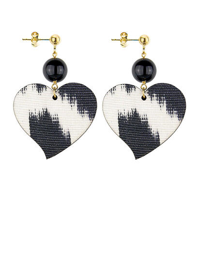 Orecchini Cuore Grande Nero - Lebole Maison