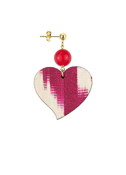Large Red Heart Earring - Lebole Maison