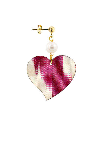 Orecchino Cuore Grande Perla - Lebole Maison