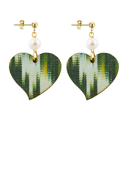 Orecchini Cuore Grande Verde Chiaro - Lebole Maison