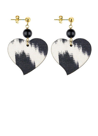 Orecchini Cuore Medio Nero - Lebole Maison