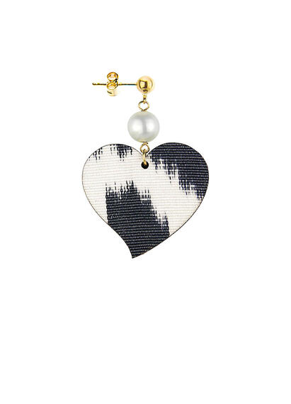 Orecchino Cuore Medio Perla - Lebole Maison