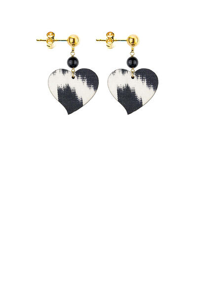 Small Black Heart Earrings - Lebole Maison