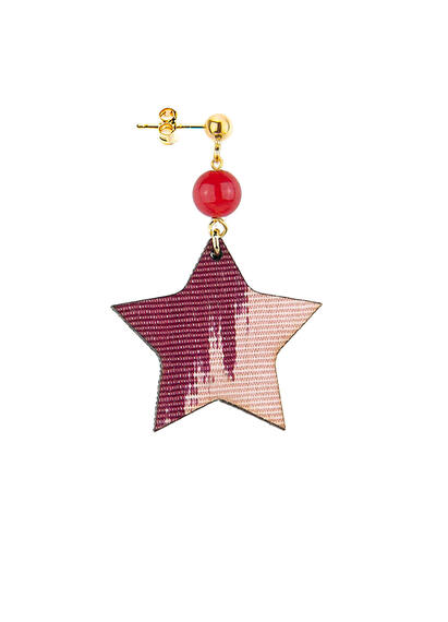 Big Star Earring Red - Lebole Maison