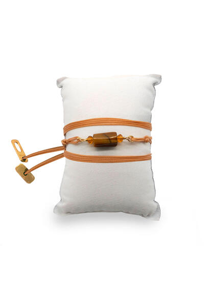 Bracciale Pietra Marrone Beige - Lebole Maison