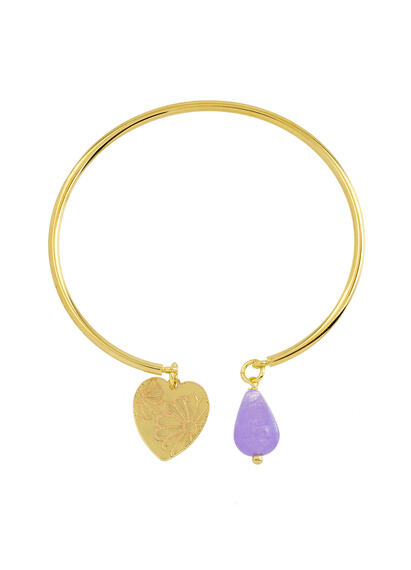 Bracciale Rigido Cuore Lilla - Lebole Maison