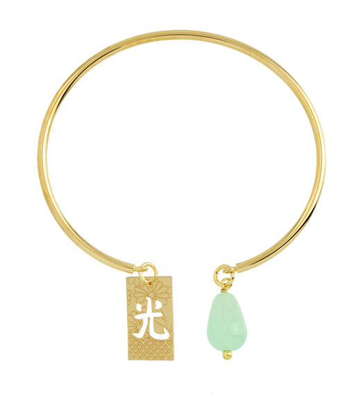 Bracciale Rigido Ideogramma Verde Giada - Lebole Maison