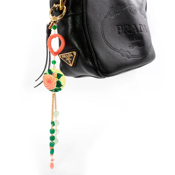 Charm Bag Fiore Rosa Verde - Lebole Maison