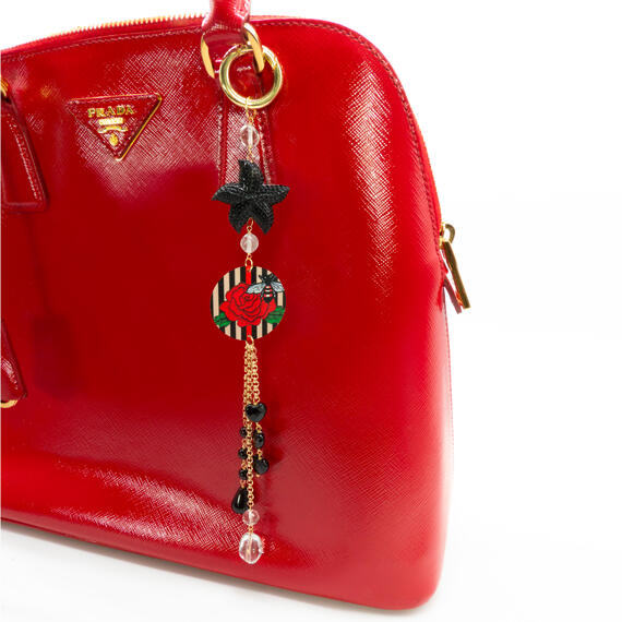 Charm Bag Rosa Con Ape Trasparente - Lebole Maison