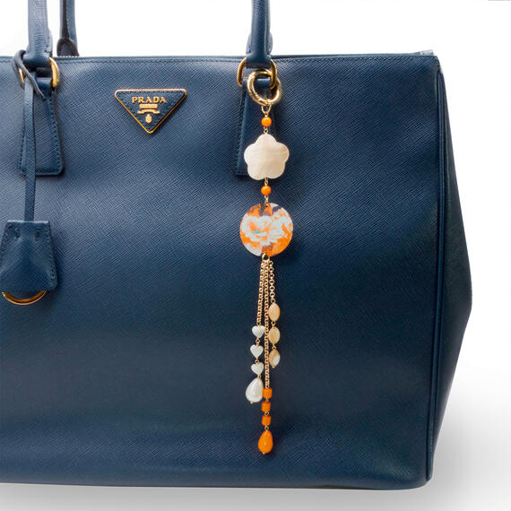 Charm Bag Fiore Bianco Arancione - Lebole Maison