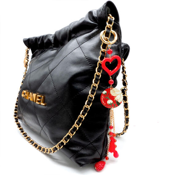 Charm Bag Fiore Bianco Rubino - Lebole Maison